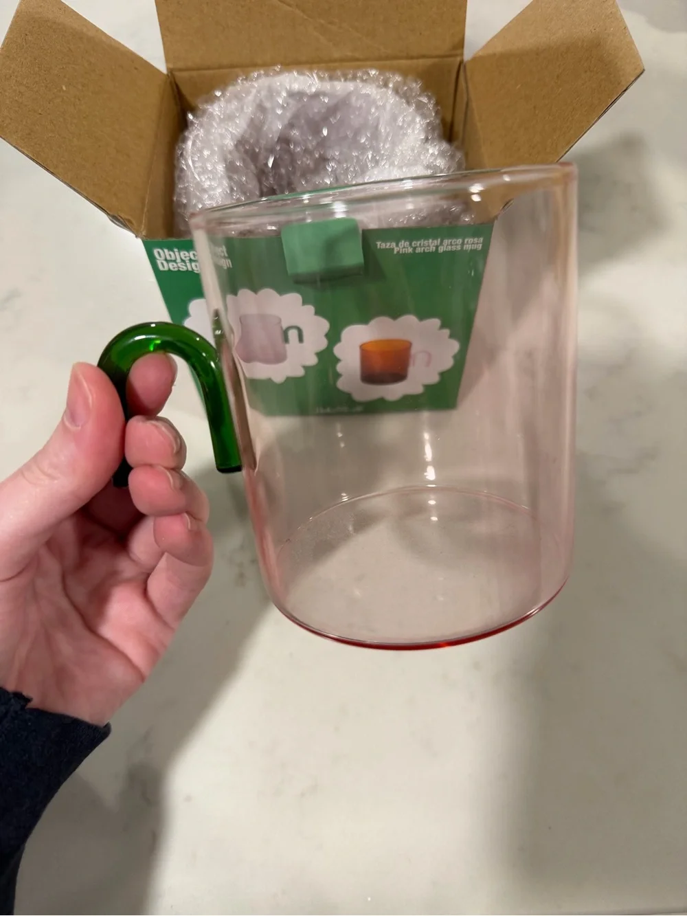 NWT Pink Arch Glass Mug